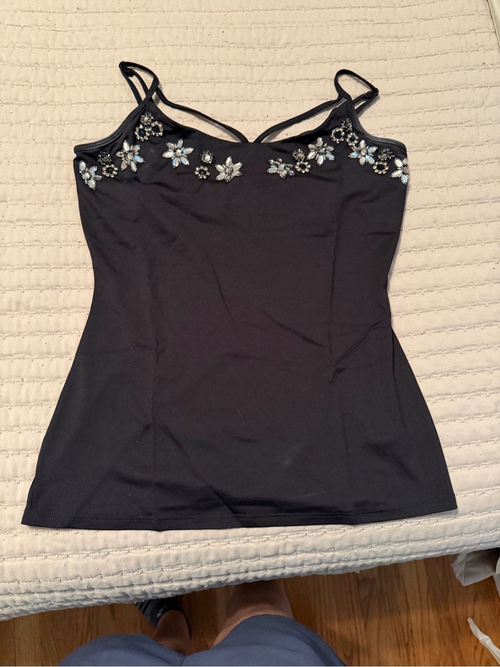 Boston Proper Black Embellished Camisole